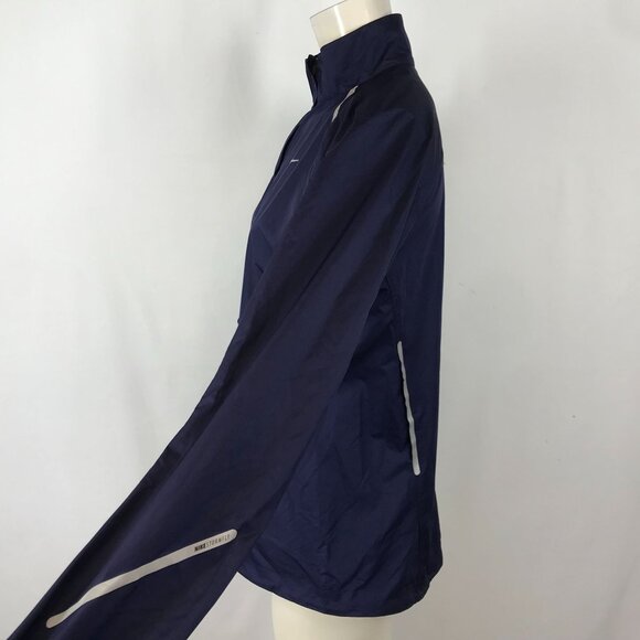 NIKE STROM FLY ~ WOMENS LARGE ~ BLUE REFLECTIVE LIGHT WEIGHT JACKET 425089-547 - Picture 4 of 8